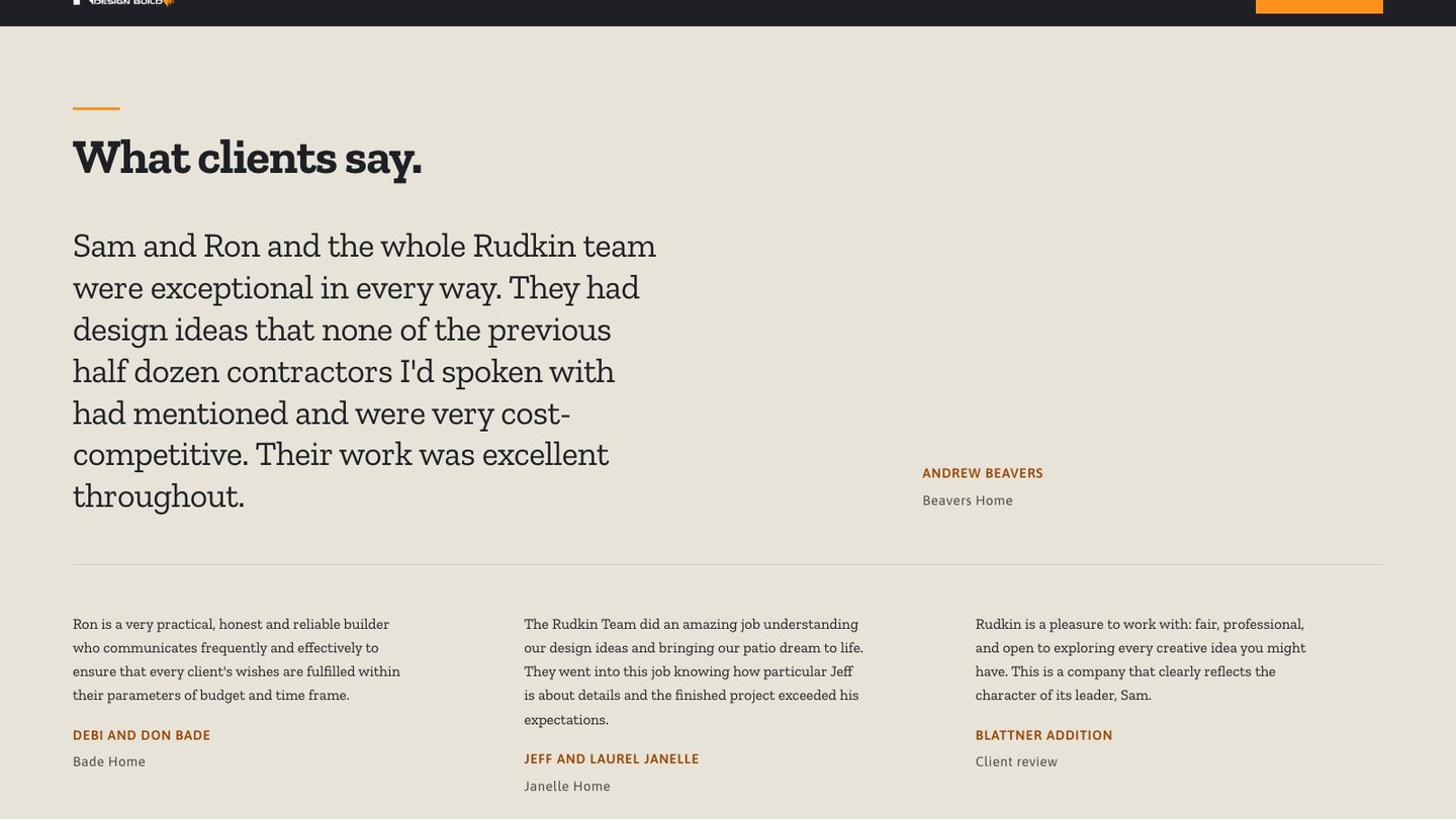 The reviews section of the new homepage