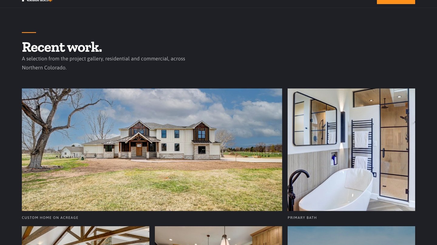 The recent work gallery on the new homepage