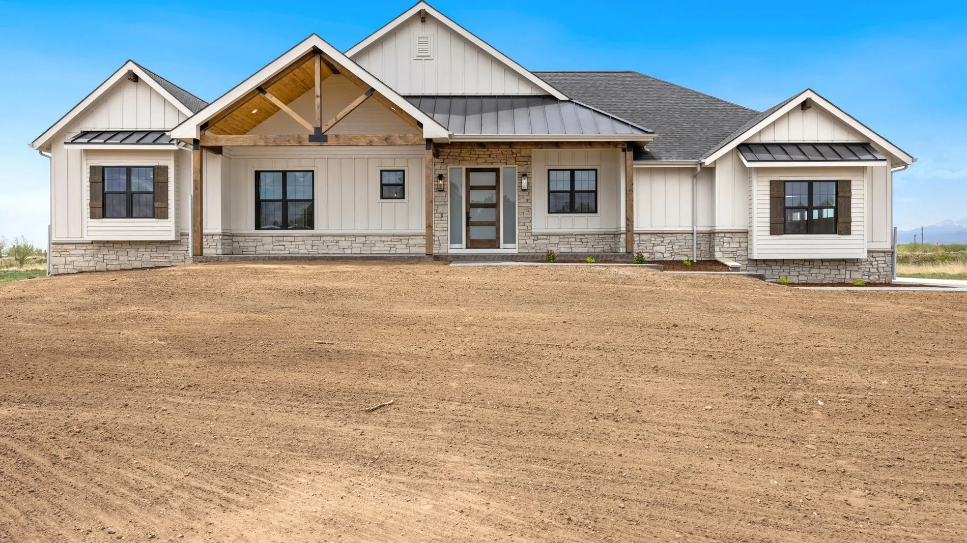 A finished Rudkin custom home on a graded Northern Colorado lot