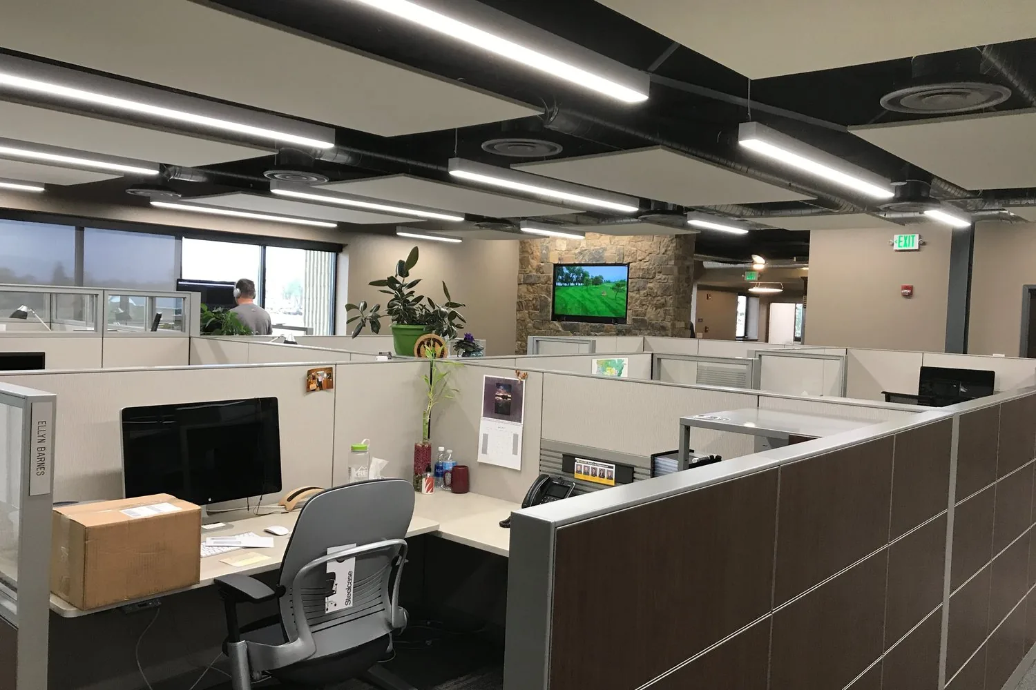 Finished open office interior completed by Rudkin as a tenant improvement